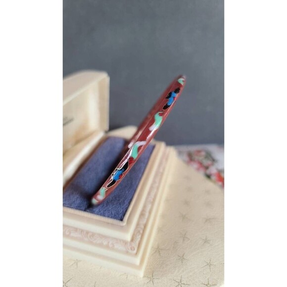 Desert Red Cloisonne Enamel Bangle - Picture 1 of 10